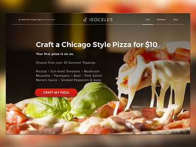 Daily UI 3 - Landing Page for a Pizzeria