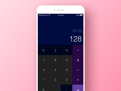 Daily UI #004 - Dark Calculator on iOS