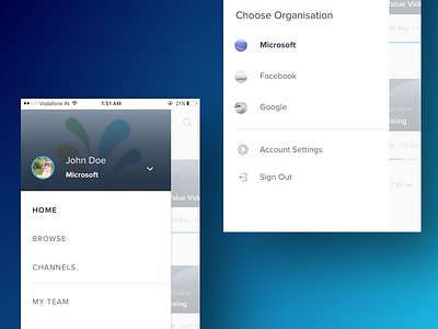 Material Design Navigation Drawer on iOS