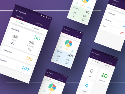 Early Work for CredR in March 2017 app automobile material design piechart