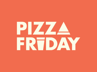 Pizza Friday beer futura icon identity logo pizza