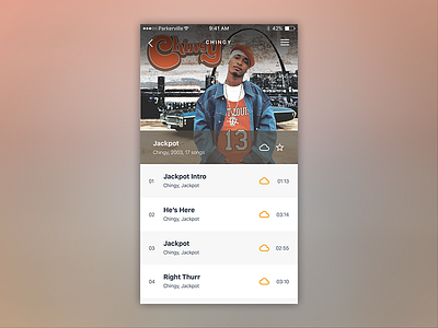 Nick Parker Daily UI #11 album app chingy daily jackpot mobile music nickparker song ui