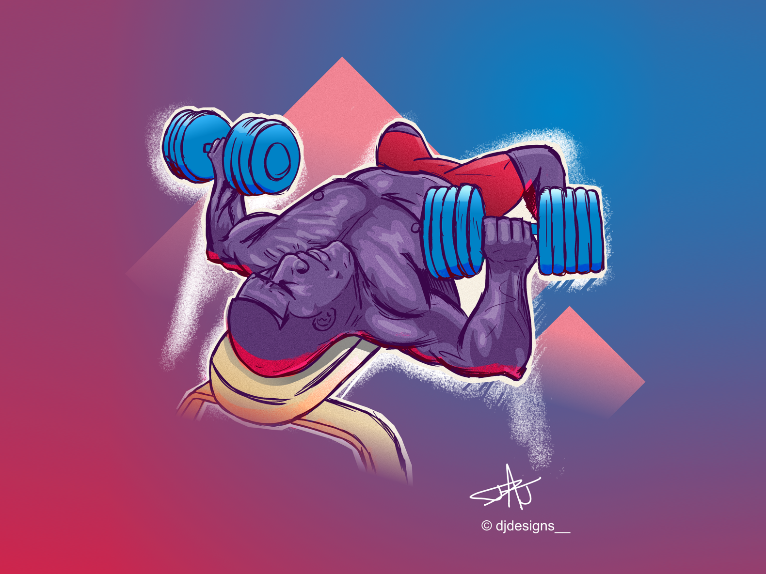 Dumbbell chest press by DJ DESIGNS on Dribbble