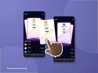 Swiping Gestures Crypto App app clean crypto design gestures swipe ui ux
