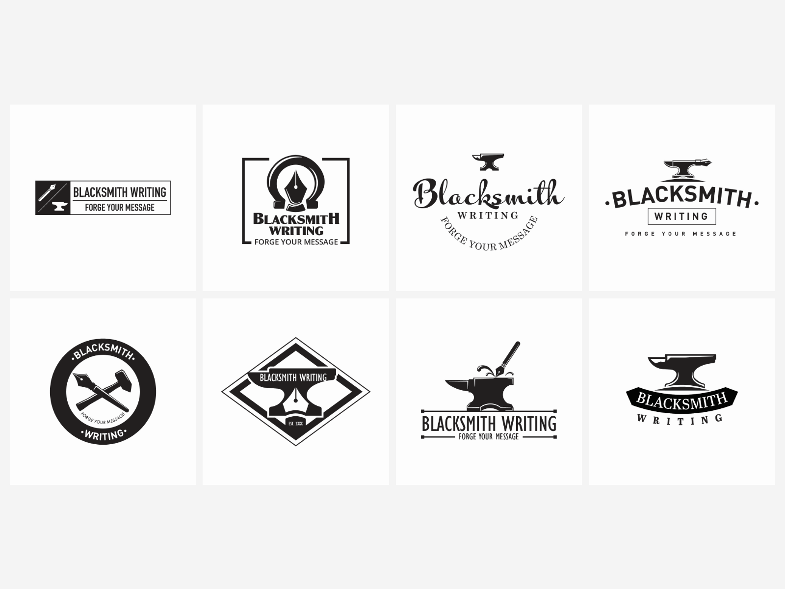 Blacksmith Craft Workshop Logo Or Emblem Artistic Forging Metal Work Symbol  Vector Illustration Stock Illustration - Download Image Now - iStock
