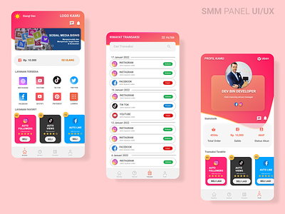 SMM PANEL UI/UX DESIGN