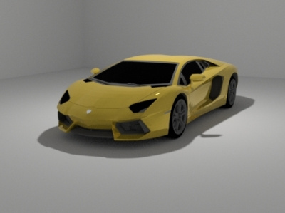 My work in Blender... Yellow Lamborghini 3d