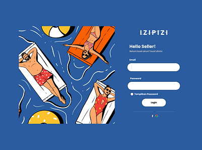 Login Menu Seller on SwimingPool illustration logo swim ui vector