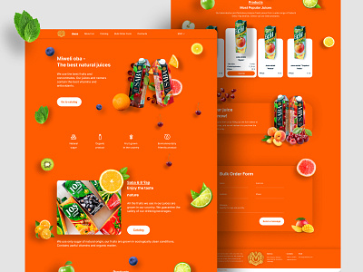 Fruit juice website graphic design ui