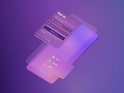 Glass-Morphism Sign Up app design ui ux