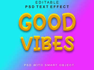 good vibes text effect 3d effect graphic design luxuary modern text text effect typography