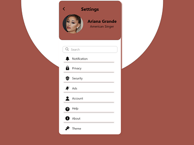 Setting Page #dailyui app design ui ux