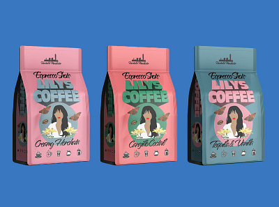 coffee packaging design illustration pack packaging