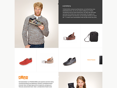 Thomas Munz bags design landing shoes ui ux web
