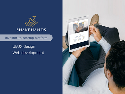 Shakehands. Investor-to-startup platform branding design landingpage logo startup ui ux webdesign