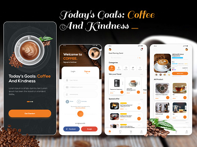 Create Coffee Mobile Screen UI/UX e commerce Design