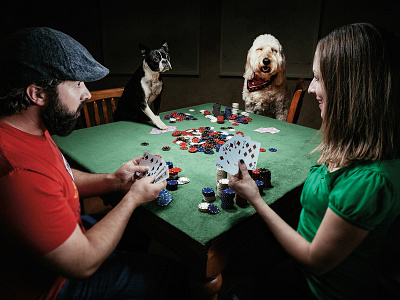 Happy Holidays christmas card composite four of a kind photography photoshop poker poker face.