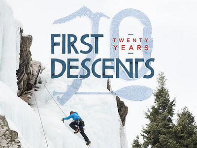 First Descents 20 years Logo colorado ice climbing illustration typography