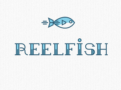 Reelfish blue casual chips fast fish logo restaurant