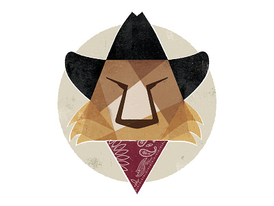Wild West Lion fund raising illustration logo