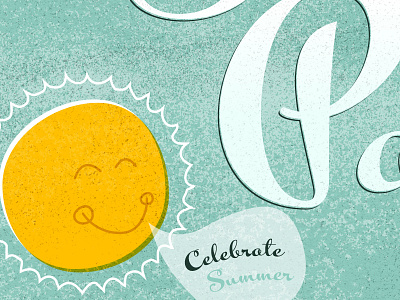 Summer Solstice Invite illustration invite script summer sun texture