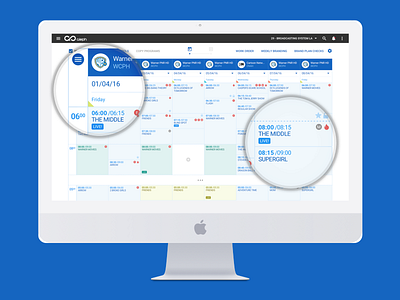 Turner - Programming Grid calendar design programming schedule ui ux