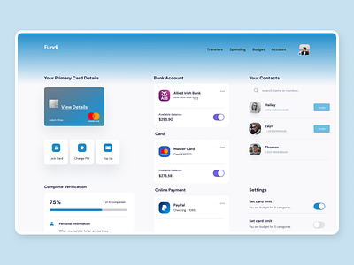 Fundi UI Dashboard Design FinTec Case Study