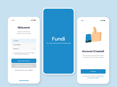 Fundi UI Finance Mobile App Design - Case Study