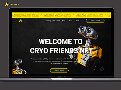 Cryo Bot Friends NFT Website Design