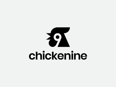 ChickeNine animal bird branding chicken chicken logo icon identity illustration logo mark minimal negative space logo negativespace nine spg symbol