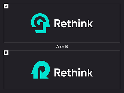 Rethink arrow brain brand branding face head human icon identity illustration logo logomark logos man mark minimal negativespace rethink symbol