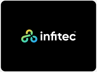 Infitec brand identity branding cloud gradient icon identity infiniteloop infinity infinity logo logo logomark mark minimal node symbol tech tech logo technology typo typogaphy