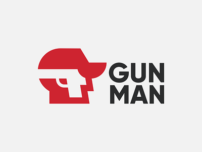 GunMan cap face gun gun logo gunman guns human icon identity illustration logo man mark negative space logo negativespace pistol pistol logo spg symbol