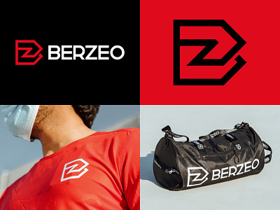 Berzeo Branding active apparel arrow b berzeo black brand branding energy gym identity logo logomark logos logotype mark moving red sports symbol
