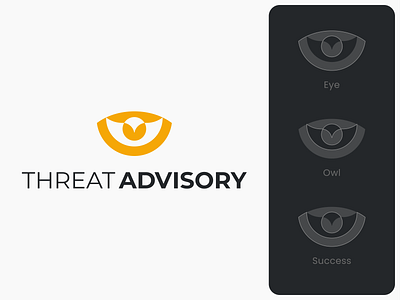 Threat Advisory Logo 🦉👁️ 🤷‍♂️ abstract animal bird branding clever eye eye logo identity logo mark minimal monogram negative space negativespace owl owl logo risk management success symbol vision