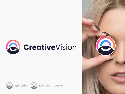 Creative Vision 👁️ 🌈 abstract abstractlogo branding circle clever creative elegant eye eye logo gradient icon identity logo logomark mark minimal rainbow spg symbol vision