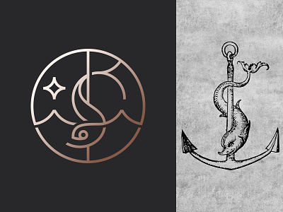 Festina Lente 🐬 ⚓ anchor animal branding dolphin dolphin logo elegant festina festinalente fish gold identity illustration logo logomark luxury mark minimal symbol
