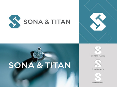Sona & Titan 💎 abstract branding classy diamond diamond logo elegant identity jewelry logo logomark logos logotype luxury mark minimal s s logo spgmarks symbol typography
