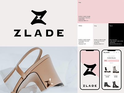 Zlade 👢+ Z abstract apparel branding clever design elegant fashion footwear identity logo mark minimal premium royal shoe shoes spg symbol ui z