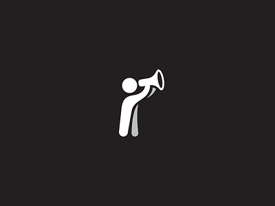 Offerina design identity illustration kid logo man mark megaphone minimal sound symbol