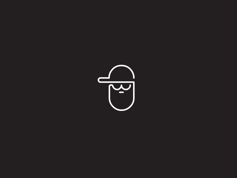 Beard animation beard cap gif glasses human logo logotype man minimal symbol