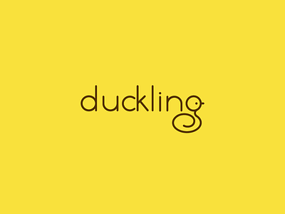 Duckling Wordmark animal clever duck duckling identity letterform logo logotype mark symbol wordmark yellow