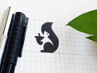 Squirrel mark animal branding icon illustration logo mark negative sketch space squirrel symbol