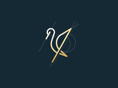 Bird Grid animal bird brand elegant grid icon logo logomark minimal singleline stroke symbol