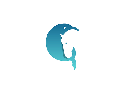 Dolphin + Horse Mark animal animal logo brand clever dolphin horse identity logo mark negative space symbol