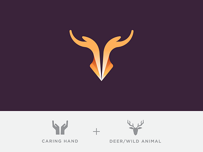 Save Wild! animal brand deer hand icon identity logo mark symbol wildlife