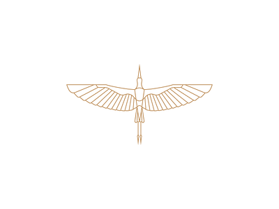 Crane bird crane elegant identity illustration line logo mark symbol