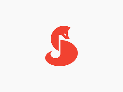 Fox + Music animal fox identity logo mark music music note negative space orange symbol