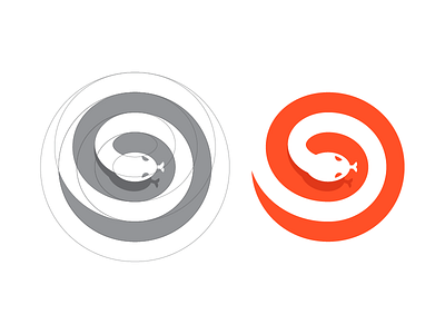 Snake Grid! animal logo identity logo mark minimal minimal logo negative space orange snake snake logo snake mark symbol