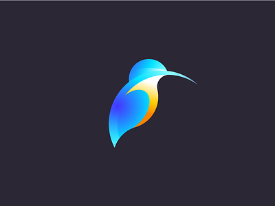 Kingfisher! bird bird logo gradient gradient logo icon identity illustration king fisher kingfisher kingfisher logo mark symbol